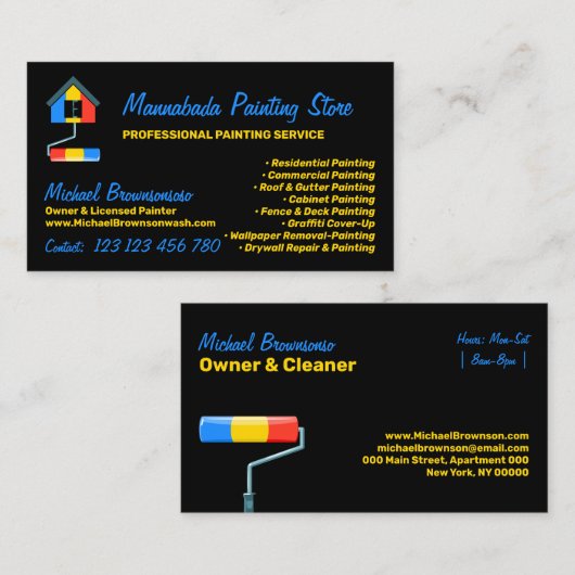 Schilderservice Decoratie Modern Professional Visitekaartje (Voorkant / Achterkant)