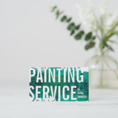 Schilderservice Decorator Green Ink Splash Visitekaartje (Staand voorkant)