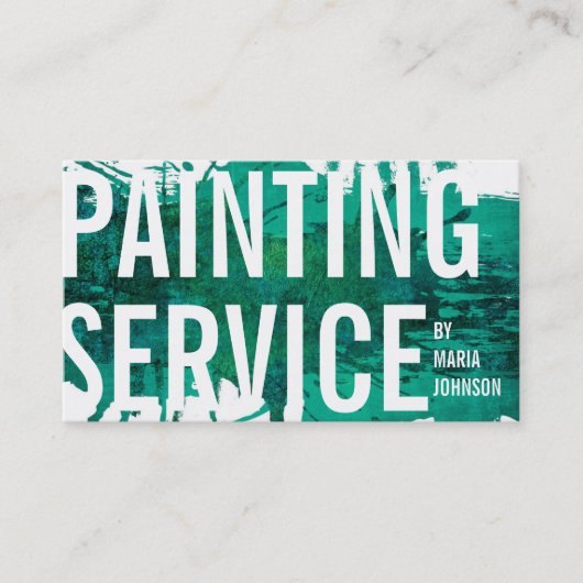 Schilderservice Decorator Green Ink Splash Visitekaartje (Voorkant)