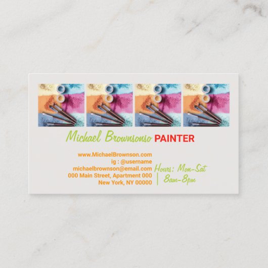 Schilderservice Foto's Aangepaste ambachtsman toev Visitekaartje (Achterkant)