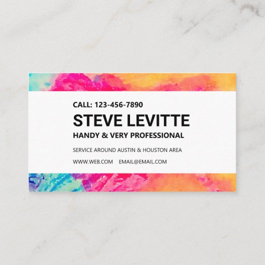 Schilderservice / visitekaartje taak (Achterkant)