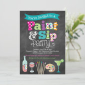 Schildersfeest Invitatie in krijtbordstijl Kaart (Staand voorkant)