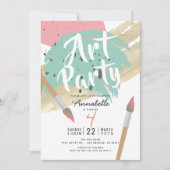 Schildersfeest Kunst Moderne Stijl Meisje Verjaard Kaart (Voorkant)