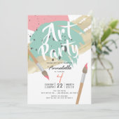 Schildersfeest Kunst Moderne Stijl Meisje Verjaard Kaart (Staand voorkant)