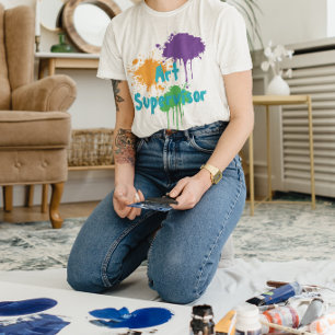 Schildersfeestje Kinderen Verjaardag Kunst Supervi T-shirt