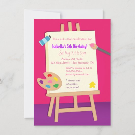 Schildersfeestje voor kinderen kaart (Voorkant)