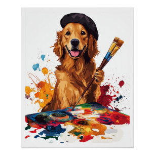 Schildershond � Artistieke hond met ezel Perfect Poster