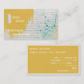Schilderspier blauw gele schilderdecorator  visitekaartje (Voorkant / Achterkant)