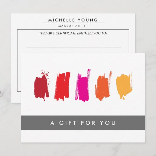 Schilderstalen Rood/Oranje Cadeaucertificaat (Voorkant / Achterkant)