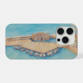 Schilderstijl afbeelding van Paphos Kasteel en hav iPhone Hoesje (Achterkant horizontaal)