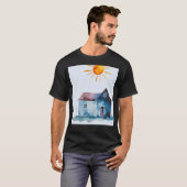 Schildertekening, huis en zon gemaakt door kind t-shirt (Voorkant volledig)