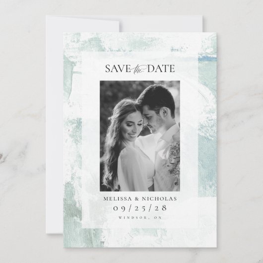 Schildertextuur foto save the date (Voorkant)