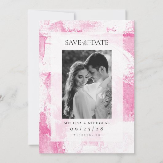 Schildertextuur foto save the date (Voorkant)