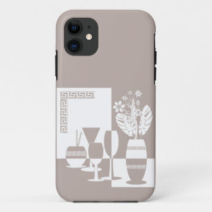 Schildervaas met bloemen en wijnglazen licht Case-Mate iPhone case