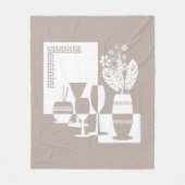 Schildervaas met bloemen en wijnglazen licht fleece deken (Voorkant)