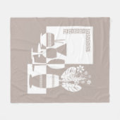 Schildervaas met bloemen en wijnglazen licht fleece deken (Voorkant (Horizontaal))