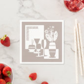 Schildervaas met bloemen en wijnglazen licht servet (Insitu)