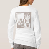 Schildervaas met bloemen en wijnglazen licht t-shirt (Achterkant)