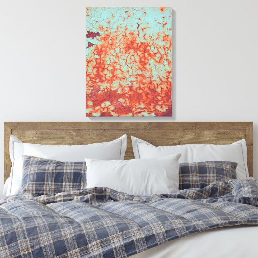 Schilderverf en roestvrij Abstract Canvas Afdruk (Insitu (Slaapkamer))