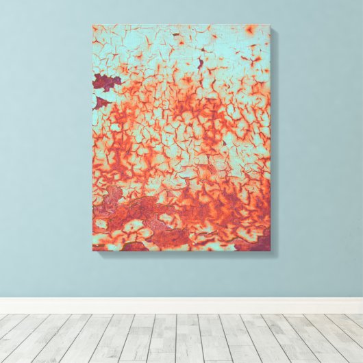 Schilderverf en roestvrij Abstract Canvas Afdruk (Insitu (Houten vloer))