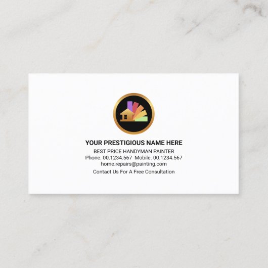 Schilderverf voor wandverf visitekaartje (Achterkant)