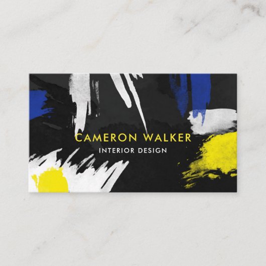 Schildervlekken - Geel en blauw Visitekaartje (Voorkant)