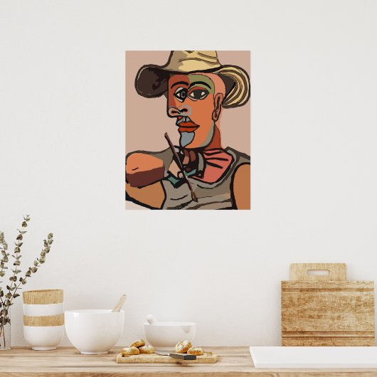 Schilderzelf Abstract schilderen Poster (Keuken)