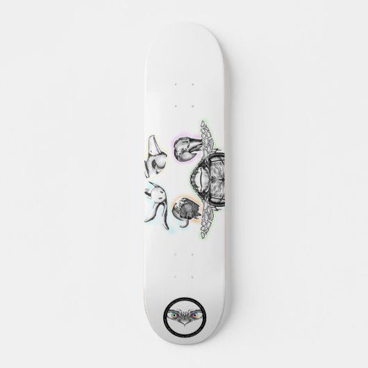 Schildflesje Elephant Beer Bird Octopus line art t Persoonlijk Skateboard (Voorkant)