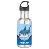 Schildhaai: naam roestvrij stalen flesje waterfles  (Voorkant)