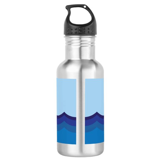 Schildhaai: naam roestvrij stalen flesje waterfles  (Achterkant)