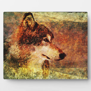Schildhout Wolf Decoratief Plaque Fotoplaat