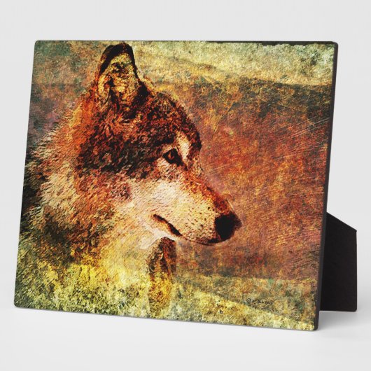 Schildhout Wolf Decoratief Plaque Fotoplaat (Zijkant)