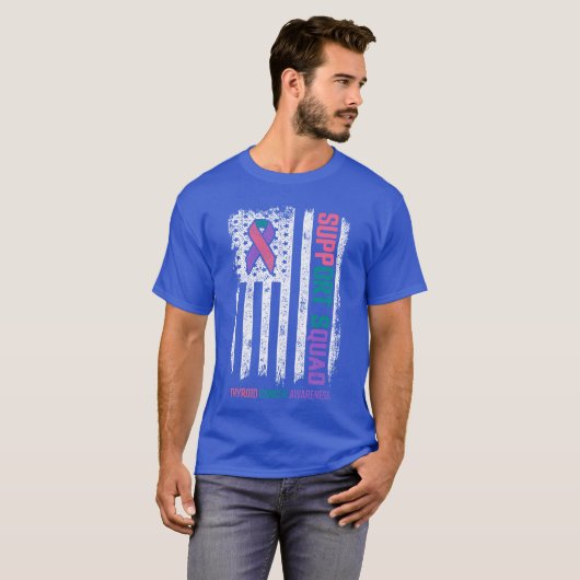 Schildklier Shirts Steun Team Schildklier Bewustzi (Voorkant volledig)