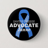 Schildklieraandoening Advocate Ribbon Black Button (Voorkant)