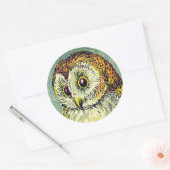 schildklierafbeelding bruin en blauw ronde sticker (Envelop)