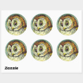 schildklierafbeelding bruin en blauw ronde sticker (Vel)