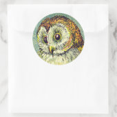 schildklierafbeelding bruin en blauw ronde sticker (Tas)