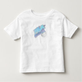 Schildkliergeschilderde blauwe Pony Kinder Shirts
