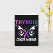 Schildklierkanker Awareness Butterfly Ribbon Kaart (Gele Bloem)