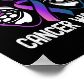 Schildklierkanker Awareness Butterfly Ribbon Poster (Hoek)