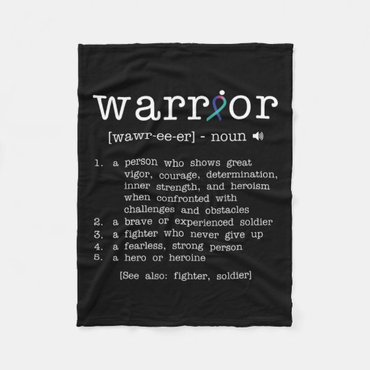 Schildklierkanker bewustzijnsondersteunend lint fleece deken (Voorkant)