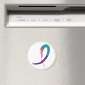 Schildklierkanker Blauwgroen, Paarse en roze lint  Magneet (Insitu (Vaatwasser))