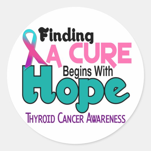 Schildklierkanker HOPE 5 Ronde Sticker (Voorkant)