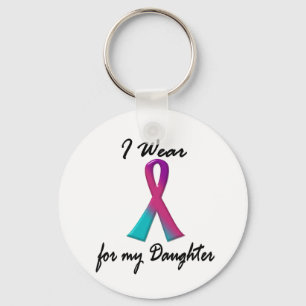 Schildklierkanker I WEAR THYROID RIBBON 1 Dochter Sleutelhanger