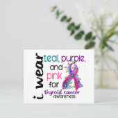 Schildklierkanker Ik Draag lint voor bewustwording Briefkaart (Staand voorkant)