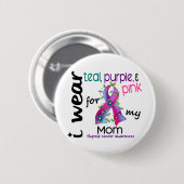 Schildklierkanker Ik Draag lint voor mijn moeder 4 Ronde Button 5,7 Cm (Voorkant /achterkant)