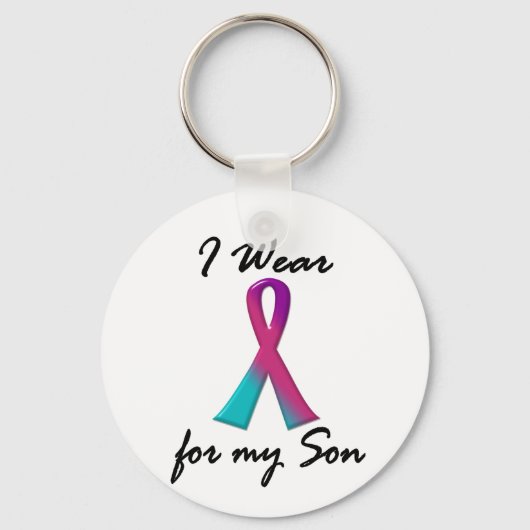 schildklierkanker Ik DRAAG THYROID RIBBON 1 Son Sleutelhanger (Voorkant)