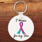 schildklierkanker Ik DRAAG THYROID RIBBON 1 Son Sleutelhanger (Voorkant)