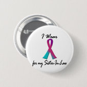 Schildklierkanker Ik DRAAG THYROÏDE RIBBON Zuster- Ronde Button 5,7 Cm (Voorkant /achterkant)