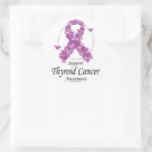 Schildklierkanker Koolstof Butterflies Ronde Sticker (Tas)